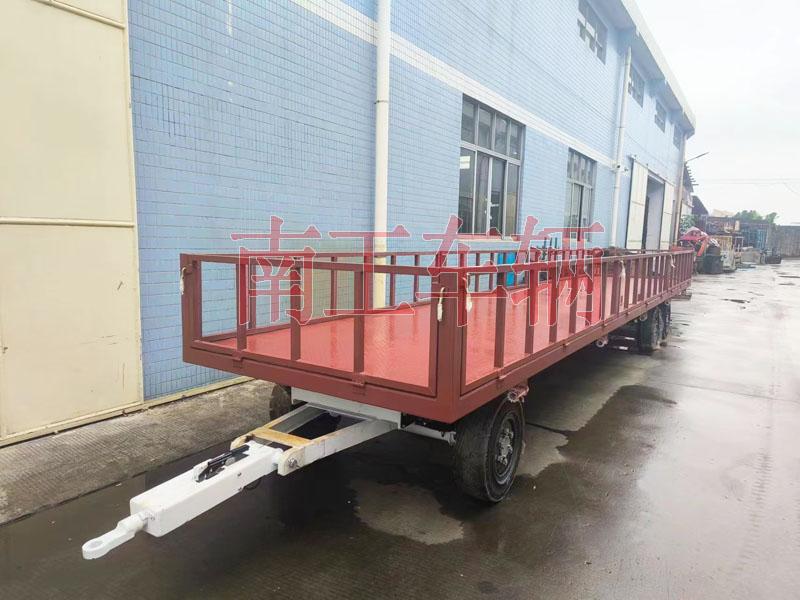 7吨多米平台牵引工具拖车 带护栏减震刹车功能拖车